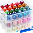 New brothread 60 Colors Compatible with Brother 500m Each Embroidery Machine Thread with Clear Plastic Storage Box for Embroidery Sewing Machine