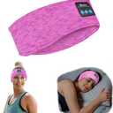 Bluetooth Headband for Sleeping Side Sleepers - Wireless Adjustable Headphones for Women (Rose Red)