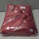 BGment Burgundy Red Velvet Curtains 96 Inches, Christmas Curtains Super Soft Thermal Insulated Blackout Back Tab and Rod Pocket Snow Silver Printed Drapes for Living Room, 2 Panels, Each 52 x 96 Inch