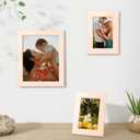 Fun Memories 5x7 Picture Frame - 3pcs Pink Enamel Glass Photo Frame with Gold Metal Edge & Easel for Display Picture Frame on Countertops, Tabletops, Bookshelves, Desks, Walls (Pink/Gold)