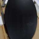 Lirago Modern Black Solid Wood 67 in. Pedestal Dining Table Seats 6