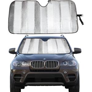 Windshield Sun Shade for Car Silver Thicken 5-Layer UV Reflector Auto Front Window Sunshade Visor Shield Cover and Keep Your Vehicle Cool(57"  27.5") (M)