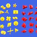 Perfection Game Replacement Pieces – 50-Pack Shape Pegs (25 Yellow + 25 Red) Compatible with Classic Perfection Board Game
