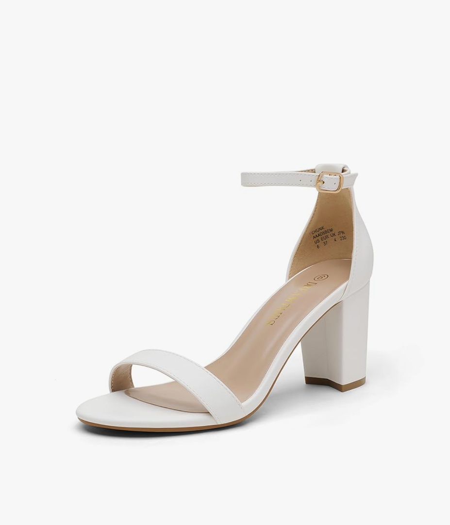 DREAM PAIRS Women's Chunk Low Heel Pump Sandals 9