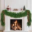 Rowfad 2 Pcs 6 Ft Christmas Cedar Pine Garlands, Artificial Cedar Garland, Realistic Green Artificial Greenery Garland for Table, Mantle, Wall, Indoor, Outdoor Christmas Decorations (2, 6 FT)