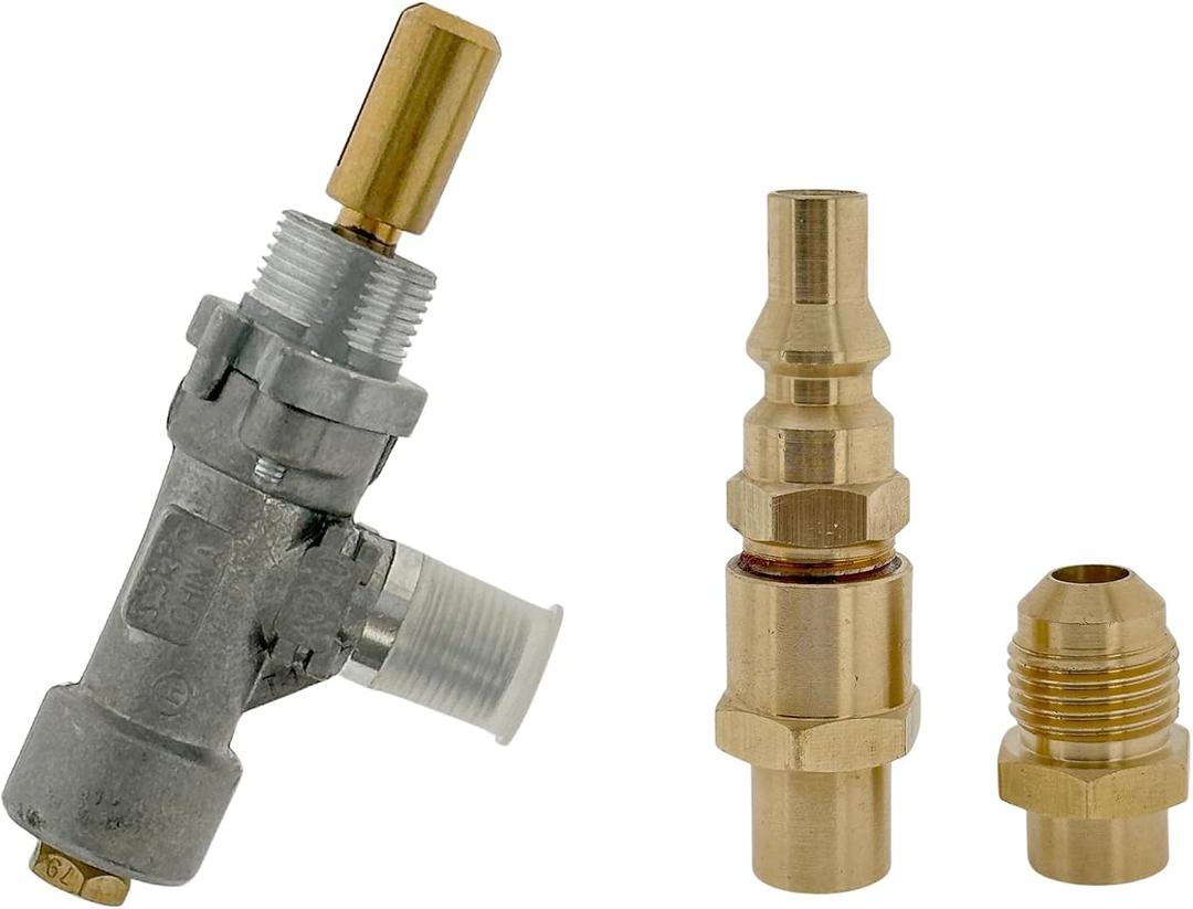 Gas Control Valve and RV Quick Connect Conversion Kit for Weber Q Series & Baby Q Series Grills