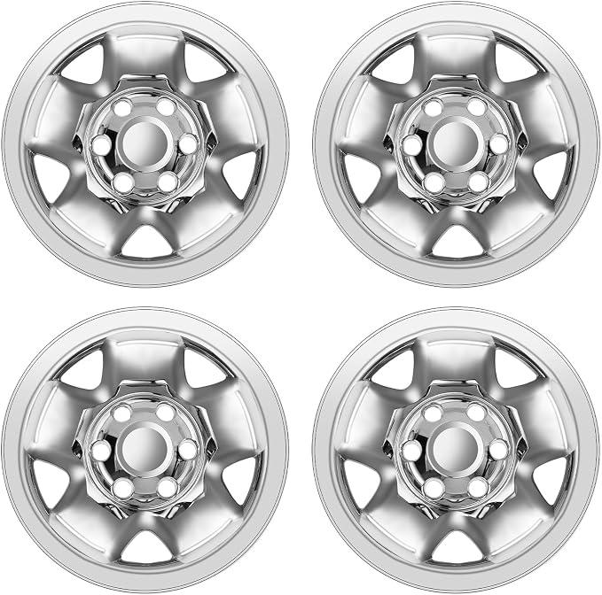 TULALUX Wheel Skins Compatible with 2005-2023 Toyota Tacoma ; 16 inch Wheel Covers; Set of 4 Packs (Chrome)