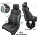 Custom Seat Covers for Tacoma 4th Gen 2024 2025 2026 Double Cab SR5/TRD Sport/TRD Off-Road/SR Full Set with Console Covers, Waterproof Leather Back and Front Seat Protectors Black Grey