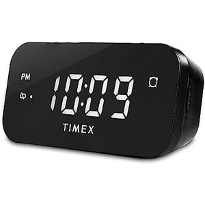 Timex Alarm Clock with Large Display, Digital Alarm Clock for Bedroom Includes 120V Universal Power Adapter (T121B - Black)