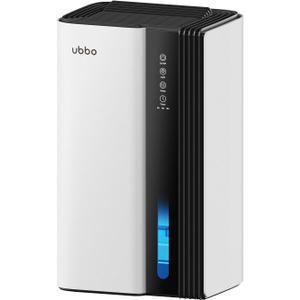 UBBO 95oz Dehumidifiers for Home, 1000 Sq.Ft Dehumidifier with Drain Hose - Auto Shut Off, Timer, Sleep Mode & Drain Hose - 7 Color Light for Bedroom, Bathroom, RV - White