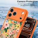 Case Designed for iPhone 17 Pro Floral Flower Cute Girly Orange