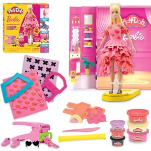 Play-Doh Barbie Designer Fashion Show Set, Make Doll Clothes with 21 Accessories & Modeling Compound, Kids Arts & Crafts for Girls & Boys, Ages 5+