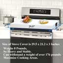 Stainless Steel Stove Top Cover Noodle Board for Burner Stovetop Cooktop, Kitchen Organizer Expanding Kitchen Space, Easy to Clean, Large Size 29.5 x 21.2 x 3 Inches, White