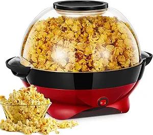 Popcorn Machine, Popcorn Maker, Electric Stirring Popcorn Popper with Quick-Heat Technology,Removable Non-Stick Surface