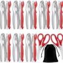 Crab Crackers and Tools, 27-piece Seafood Tools Set, Includes 8 Crab Leg Crackers, 8 Lobster Shellers, 8 Crab Leg Forks/Picks, 2 Seafood Scissors & Storage Bag, Nut Cracker Set