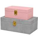 Faux Shagreen Decorative Box Set Vegan Leather Stacking Organizers