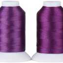 2 x Simthread Purple Embroidery Thread 8 Shades Compatible with Brother Colors, 550 Yards Each, 40WT Polyester, for Brother, Babylock, Janome, Singer & Other Machines, (Mix Sets)