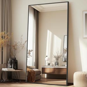 MELOMOIR 81"x41" Oversized Floor Mirror Freestanding, Extra Large Floor Mirror for Bedroom, Living Room & Gym - Black Mirror Full Length with Tempered Glass