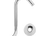8" Shower Head Extension Arm, S Shaped Shower Head Riser Pipe Standard 1/2" Connection Flange High Rise Goose Neck Shower Arm Extension for Bathroom Accessory