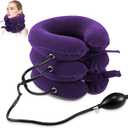 Neck Stretcher, Neck Traction Device, Cervical Traction Device, Neck Pain Relief, Adjustable Inflatable Neck Brace & Neck Stretcher Cervical Traction, Neck Decompression Home Use (Purple)