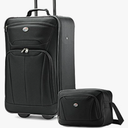 American Tourister Fieldbrook II Softside Upright Luggage Set, Black, 2-Piece Set (tote/21)