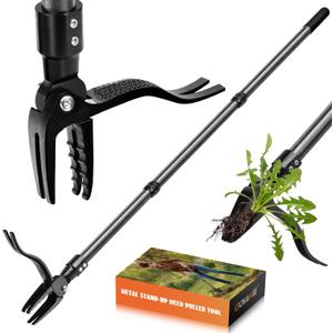 2 x GOXAWEE Stand Up Weed Puller Tool with 45″ Long Handle, Manual Weeder Tool