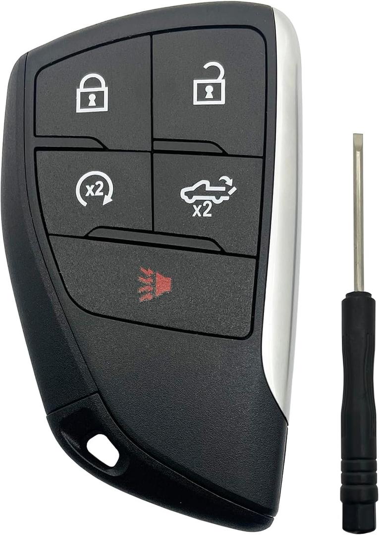 Replacement Keyless Entry Key Fob Cover fit for 2022 2023 2024 2025 Chevy Silverado 1500 GMC Sierra 1500, 2024 2025 Silverado Sierra 2500HD 3500HD Key Fob Shell (5 Button)