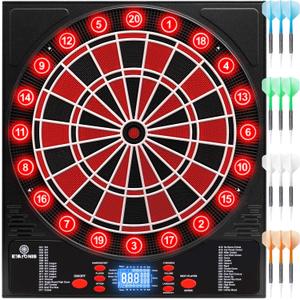 Electronic Dartboard 34 Games 355 Variations with 12 Darts Illuminated Dartboard Dart Storage for 12 Darts