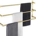 KOKOSIRI Bath Towel Bars Bathroom 3-Tiers Ladder Towel Holder Rails Wall Mounted Towels Shelves Rack Stainless Steel, Brushed Gold, B5002BG-L24