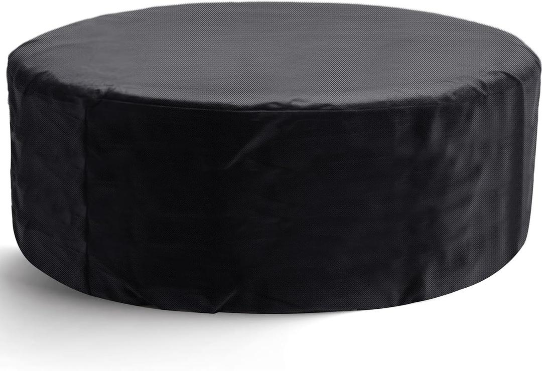 Round Hot Tub Cover,420D Polyester Waterproof Spa Covers for Hot Tub,Heavy Duty Oxford Inflatable Spa Cover,Swimming Pool Cover,UV Protection & Windproof (Black, 74.8''x27.5'')