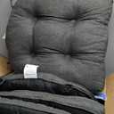 Quilmfoam 16.5"x15.5" Kitchen Chair Cushions Set of 4 for Dining Chair, Soft Tufted Non-Slip Memory Foam Seat Cushion with Ties for Indoor Kitchen Dining Furniture, Dark Grey
