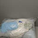 Cooling Side Sleeper Pillow for Neck and Shoulder Pain, Luxury Shredded Memory Foam Curved Bed Pillows for Sleeping Set of 1- Adjustable Queen Size- Washable Cover Crescent White