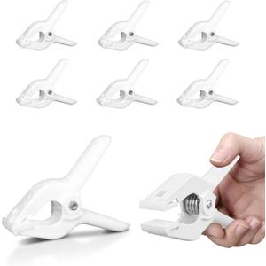 EMART 6 Pack Heavy Duty Spring Clamps, 4.5 inch Plastic Photo Booth Backdrop Clips Clamps for Backdrop Stand, Photography Studio, Photoshoot, Woodworking, Balloon Arch, Crafts, Pool Cover-White