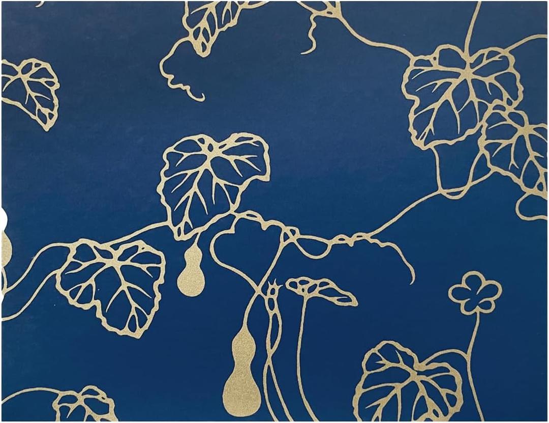 Kolo Newport 8.5" x 11" Expandable Washi Scrapbook, Japanese Hand-Stenciled Covers, Gourd Navy