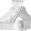 White Wooden Hangers - 20 Pack - Durable Wood Hangers Ideal for Everyday Use & Wedding, for Dress, Coats, Camisole