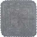 DII Crochet Collection Reversible Bath Mat, Square, 24x24, Gray (Grey)