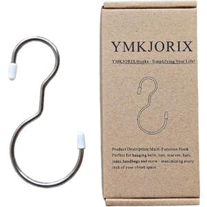 2 x S Hooks for Hanging, 5 Inch Large Size Closet Rod Hooks for Purses, Handbags, Belts, Scarves, Hats,Ties, Hanging Bags. (4 Pack)