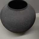 Black Large Vase, Rustic Round Vase for Flowers, Black Vases for Home Decor, Vintage Metal Vases for Living Rooms, Dining Tables, Shelves, Offices, Coffee Tables,11 Inches.