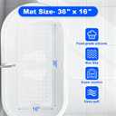 2 x Silicone Bath Tub Mat Non Slip, 36"x16" Shower Foot Scrubber Mat with Drain Holes and Suction Cups, Upgraded Bathtub and Shower Mats, Machine Washable Bathtub Floor Liner Mats for Bathroom (Clear)