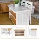 1/12 Dollhouse Kitchen Islands Dining Table Chairs Set Miniature Kitchen with Stools, Modern Wood Furniture for Dollhouse Room Decor Realistic Miniatures for Restaurant Bar Pub Barbie Crafts