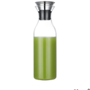 Karafu 50 Ounces/1.5 Liter Glass Carafe with Lid, Borosilicate Glass Pitcher for Hot/Cold Water, Ice Tea and Juice Beverage