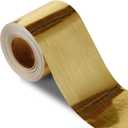 Brushed Gold Peel and Stick Wallpaper Border, PVC Self Adhesive Removable Contact Paper, Waterproof Mirror Frame Sticker for Bathroom, Kitchen and DIY Decor (394''L x 7.88''W)