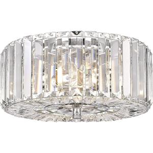 11.8" Crystal Round Flush Mount Modern Close to Ceiling Light Fixture, Chrome Ceiling Lights 2-Light Hallway Light Fixtures, Crystal Ceiling Lamp for Kitchen Bathroom Entryway, XDD007-2-CH