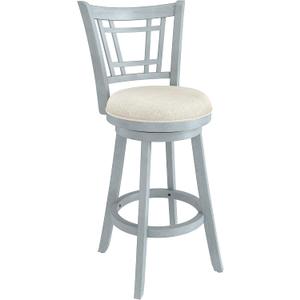 Hillsdale Fairfox 30.5" Wood Swivel Bar Height Stool, Blue Wire Brush