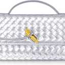 Joryin Woven Purse for Women Evening Clutch Woven Leather Handbags Crossbody Bag Purse Formal Evening Bag, Vegan Leather