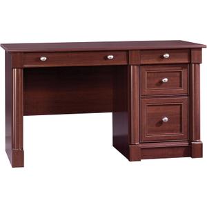 Sauder Palladia Computer Desk with Drawers, Home Office Desk with File Cabinet Storage Drawer, Cable Management, Keyboard Tray, in Select Cherry Finish