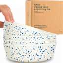 Nook Theory 4 Pack Bamboo Bowls - 18 Oz Reusable Toddler and Kids Bowl, Dishwasher Safe - Not Microwavable Bamboo Dishes (Terrablue)