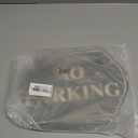 Juexica 4 Pcs No Parking Signs with Stand - 12" x 8" No Parking Yard Sign Double Sided, Heavy-duty Metal, Weatherproof & UV Protected for Driveway, Private Property(Gold Black)