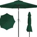 10FT Patio Umbrella, Outdoor Umbrella with Push Button Tilt and Crank, 8 Sturdy Ribs, UV Protection & Waterproof Market Umbrella for Pool, Backyard, Beach,Deck (Dark Green)