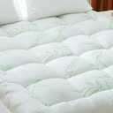 Extra Thick Mattress Topper Queen Size, Waterproof Soft Viscose Derived from Bamboo, Pillow Top Mattress Pad, Mattress Cover 1000GSM Filling with Deep Pocket for Back Pain Relief, Queen
